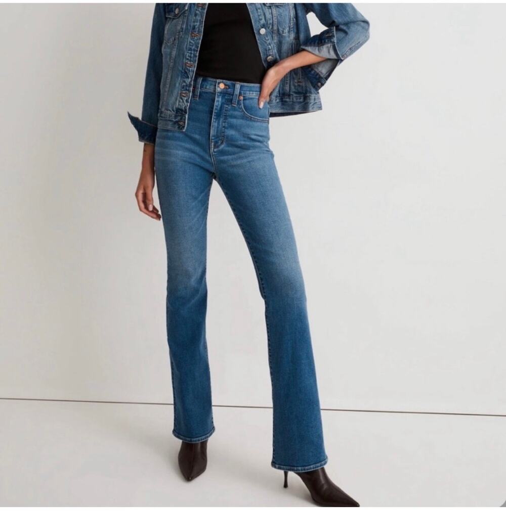 Madewell Jeans Womens 29 Blue Skinny Flare Elevere Wash High Rise Stretch Denim